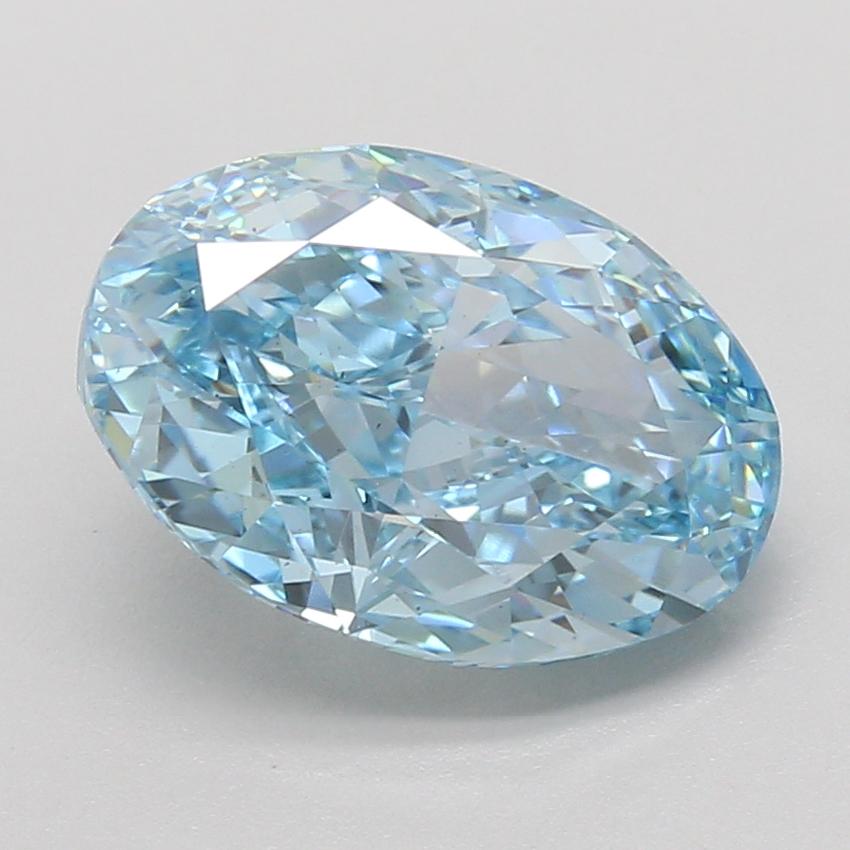 5.00 Ct. Fancy Vivid Blue Oval Lab Grown Diamond