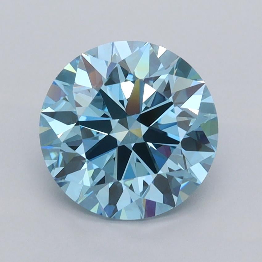 2.01 Ct. Fancy Vivid  Blue Round Lab Grown Diamond
