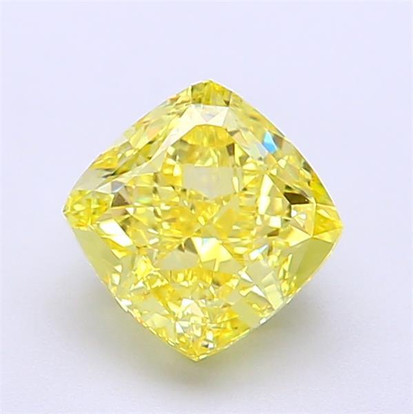1.52 Ct. Fancy Vivid Yellow Cushion Lab Grown Diamond