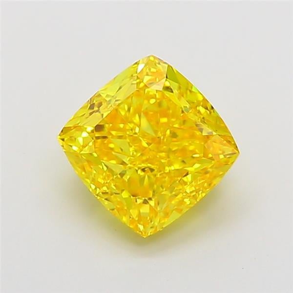 1.92 Ct. Fancy Vivid Yellow Cushion Lab Grown Diamond