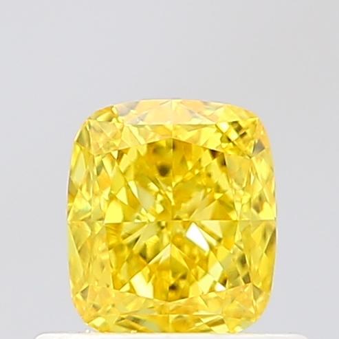 0.60 Ct. Fancy Vivid Yellow Cushion Lab Grown Diamond