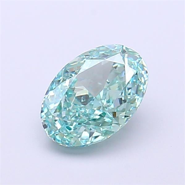 1.02 Ct. Fancy Vivid Green Oval Lab Grown Diamond