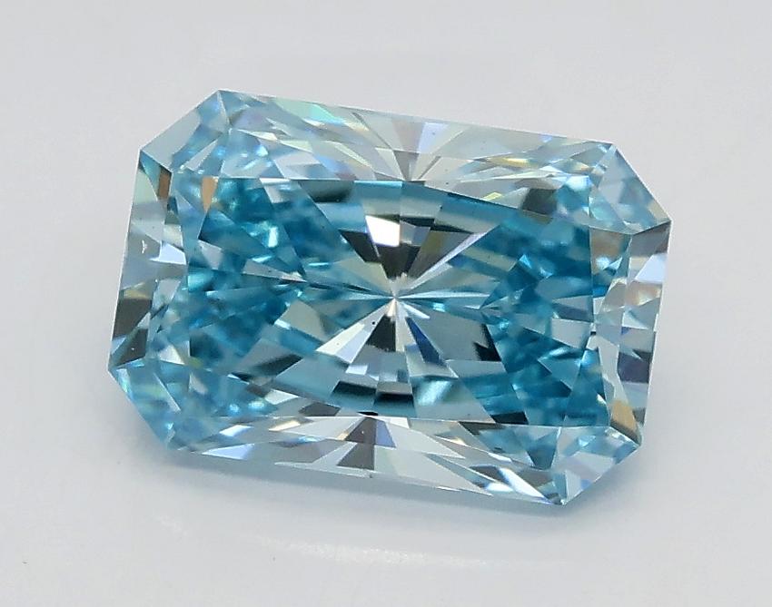 1.50 Ct. Fancy Intense Greenish Blue Radiant Lab Grown Diamond