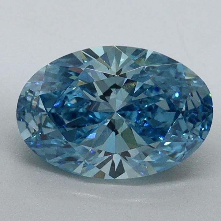 1.07 Ct. Fancy Vivid Malibu Blue Oval Lab Grown Diamond
