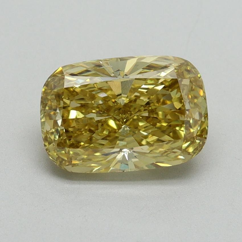 1.5 Ct. Fancy Vivid Yellow Cushion Lab Grown Diamond