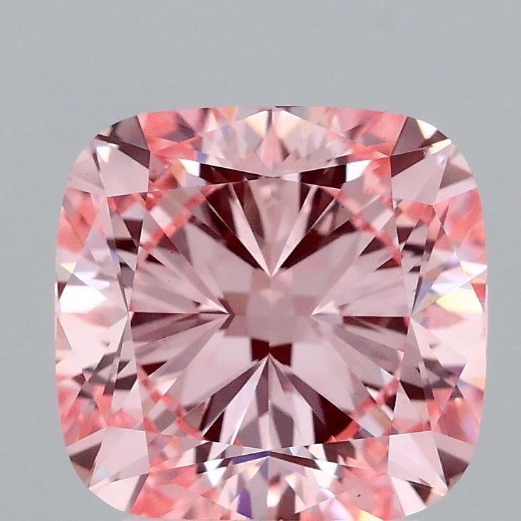 3.02 Ct. Fancy Intense Pink Cushion Lab Grown Diamond