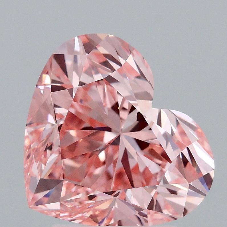 3.04 Ct. Fancy Vivid Pink Heart Lab Grown Diamond