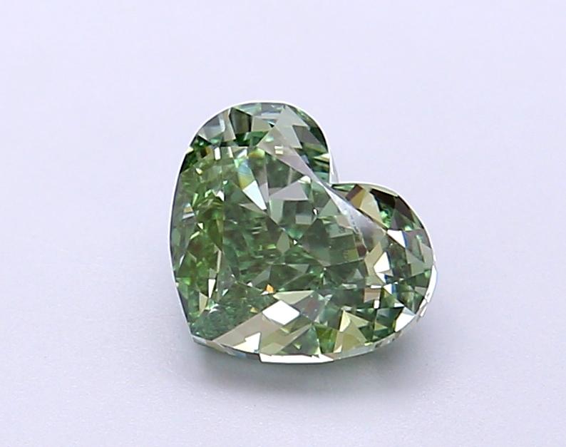 1.24 Ct. Fancy Vivid Green Heart Lab Grown Diamond