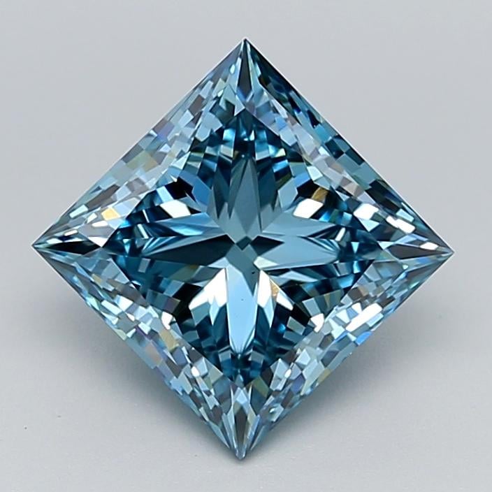 3.26 Ct. Fancy Vivid  Blue Princess Lab Grown Diamond