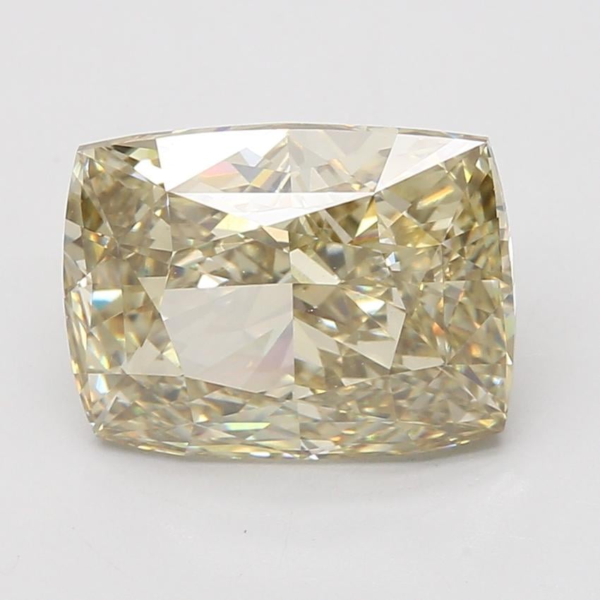 7.00 Ct. Fancy Light Grayish Yellow Cushion Lab Grown Diamond