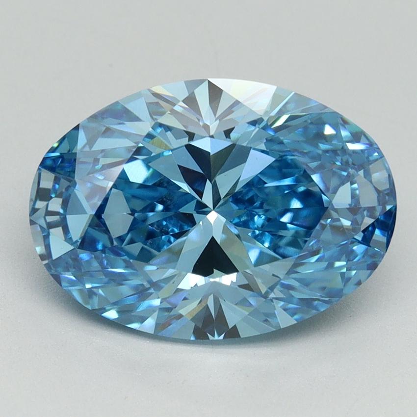 4.04 Ct. Fancy Vivid Blue Oval Lab Grown Diamond