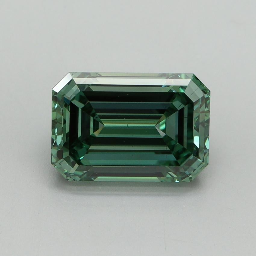 3.03 Ct. Fancy Vivid Pacific Green Emerald Lab Grown Diamond