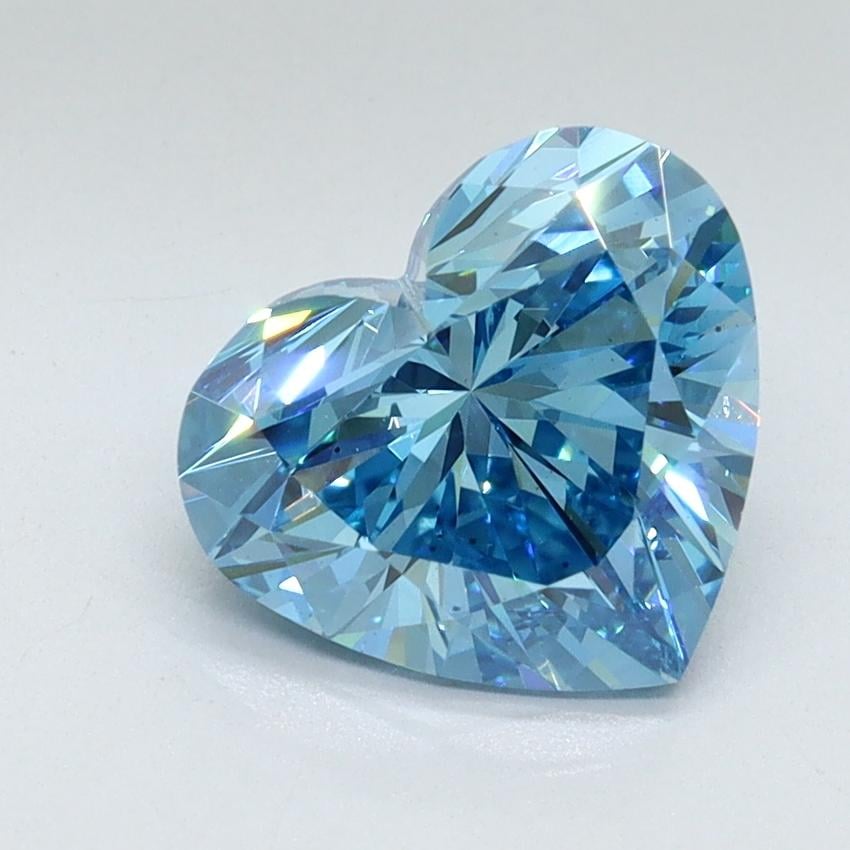 2.01 Ct. Fancy Vivid Malibu Blue Heart Lab Grown Diamond