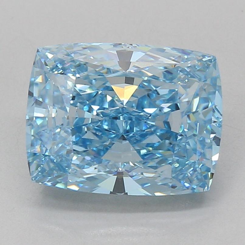 5.07 Ct. Fancy Vivid Blue Cushion Lab Grown Diamond