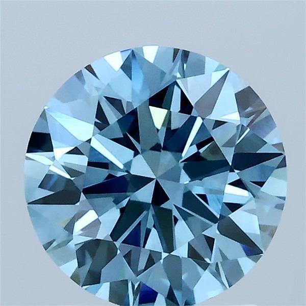 1.58 Ct. Fancy Vivid Blue Round Lab Grown Diamond