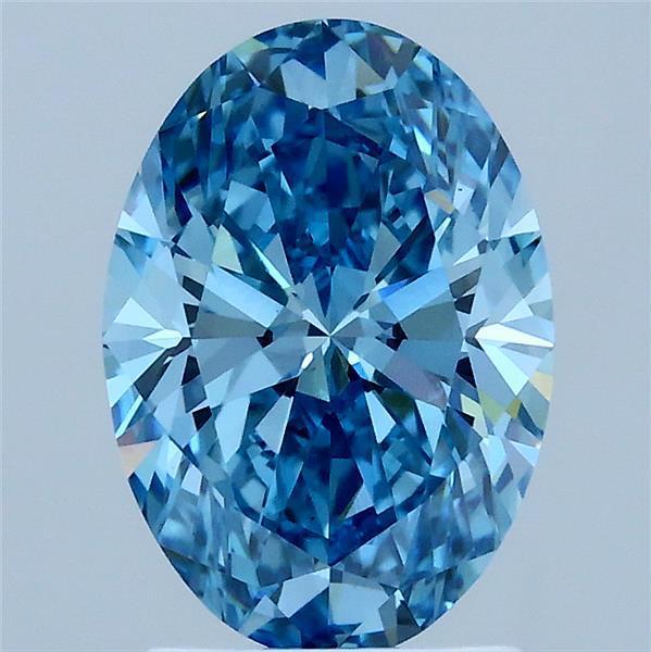 2.03 Ct. Fancy Vivid Blue Oval Lab Grown Diamond