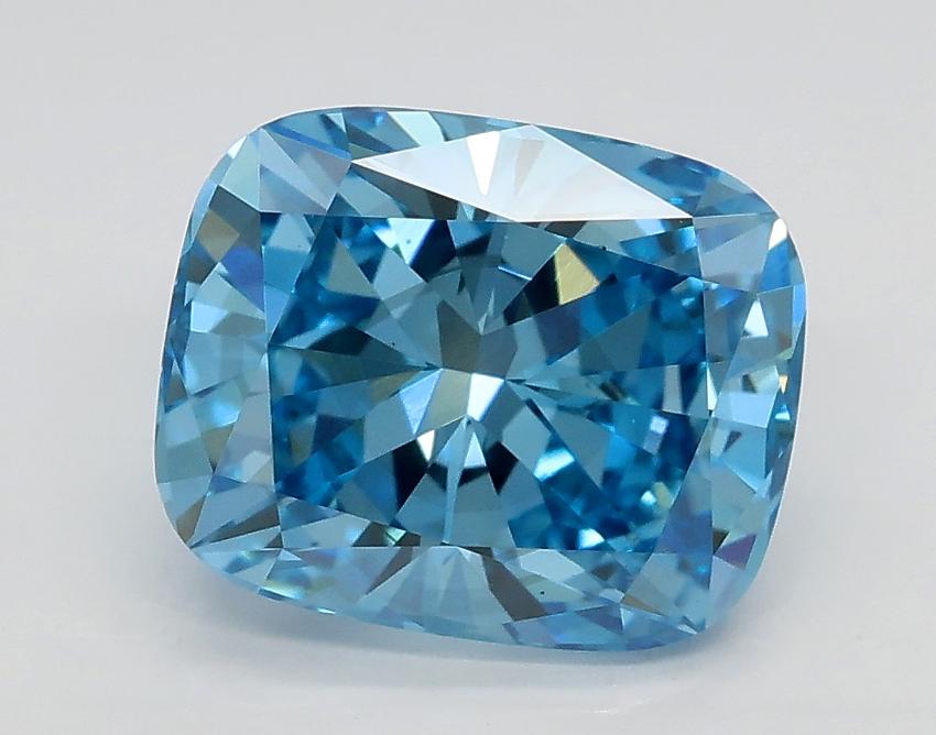 2.23 Ct. Fancy Vivid Blue Cushion Lab Grown Diamond