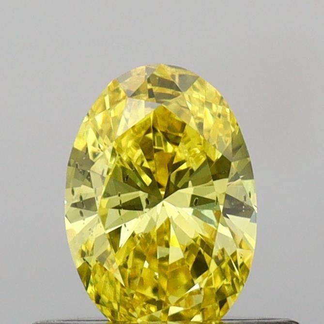 0.46 Ct. Fancy Vivid Yellow Oval Lab Grown Diamond