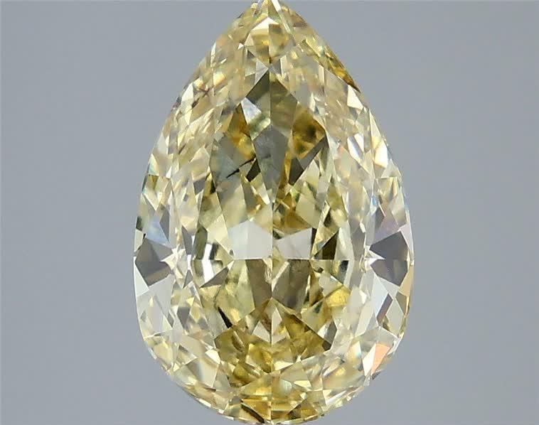 2.60 Ct. Fancy Intense Yellow Pear Lab Grown Diamond
