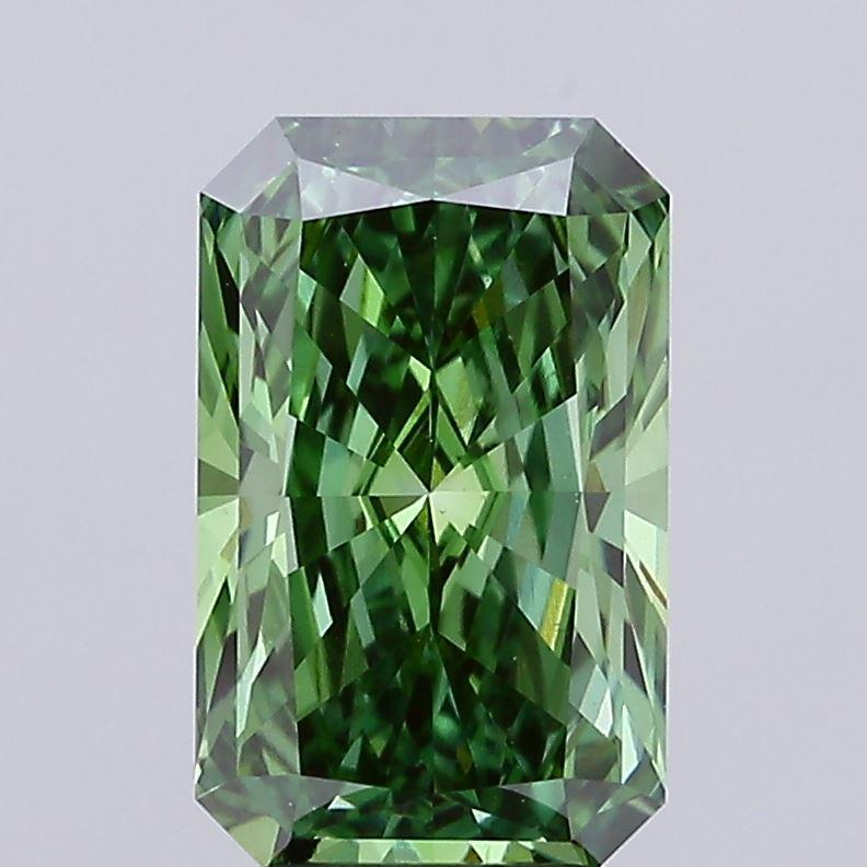 4.00 Ct. Fancy Vivid Green Radiant Lab Grown Diamond