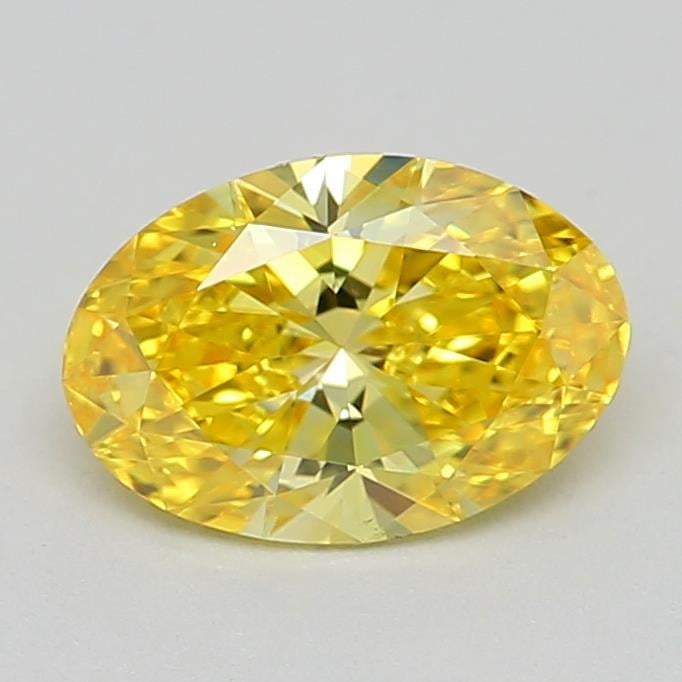 0.52 Ct. Fancy Vivid Yellow Oval Lab Grown Diamond