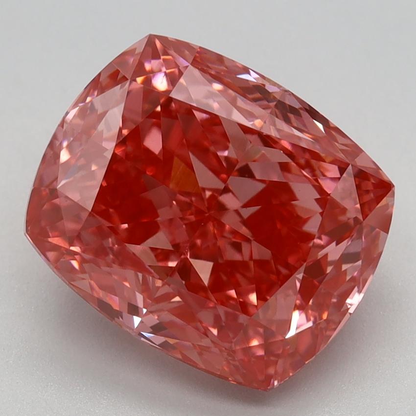 4.25 Ct. Fancy Vivid Pink Cushion Lab Grown Diamond