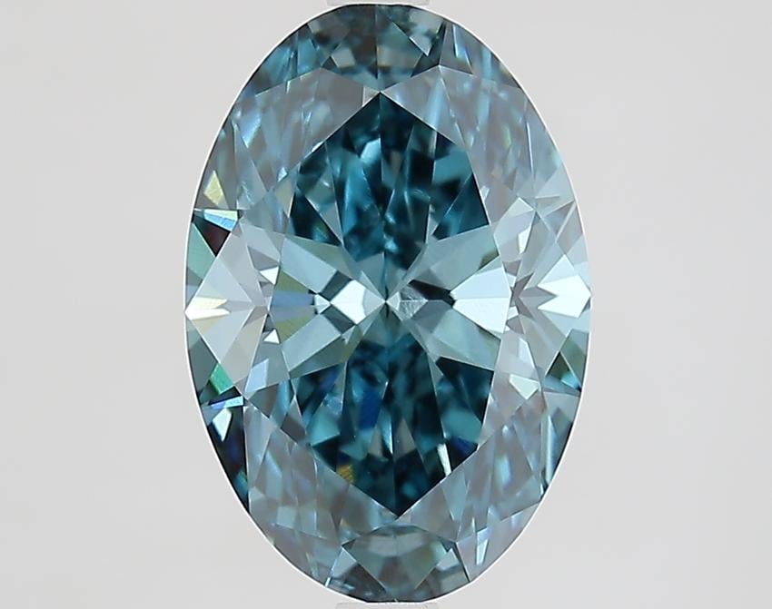 3.19 Ct. Fancy Vivid Blue Oval Lab Grown Diamond