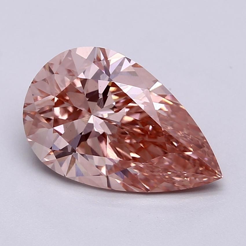 3.20 Ct. Fancy Vivid  Pink Pear Lab Grown Diamond