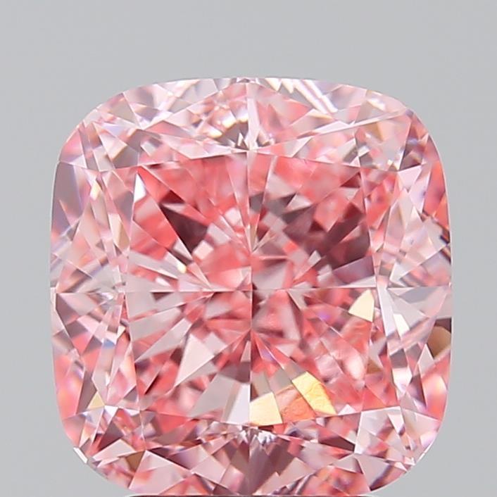 3.51 Ct. Fancy Vivid Pink Cushion Lab Grown Diamond