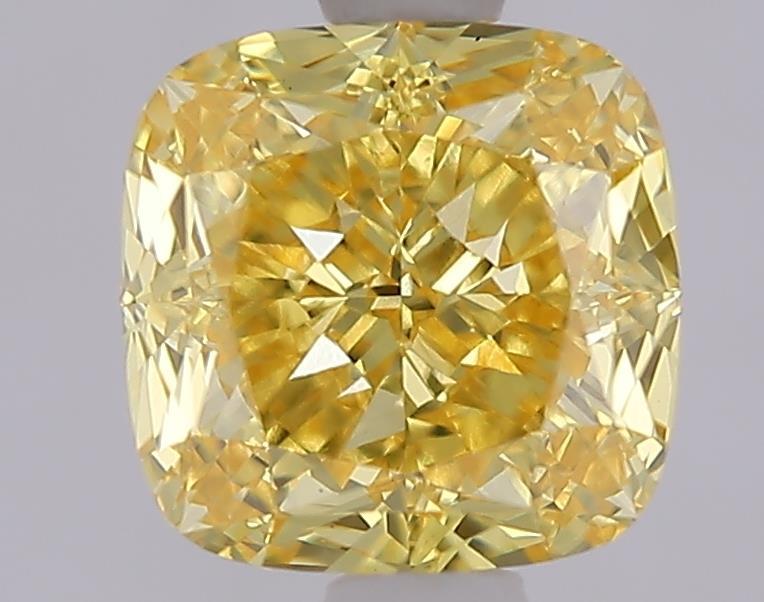 1.60 Ct. Fancy Vivid Yellow Yellow Cushion Lab Grown Diamond