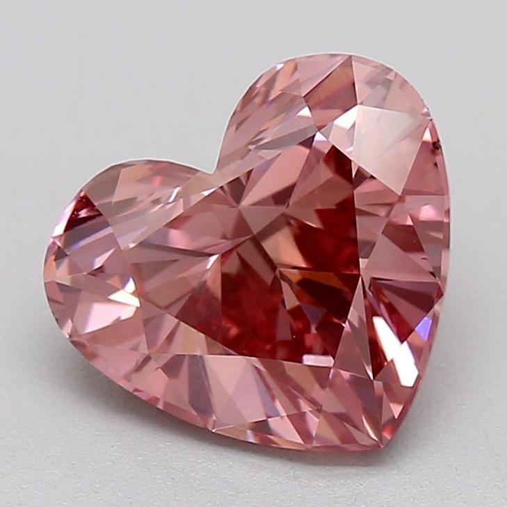1.58 Ct. Fancy Vivid Brownish Pink Heart Lab Grown Diamond