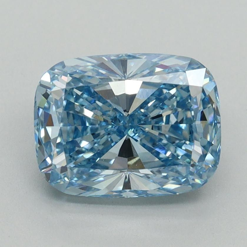 2.16 Ct. Fancy Vivid Blue Cushion Lab Grown Diamond