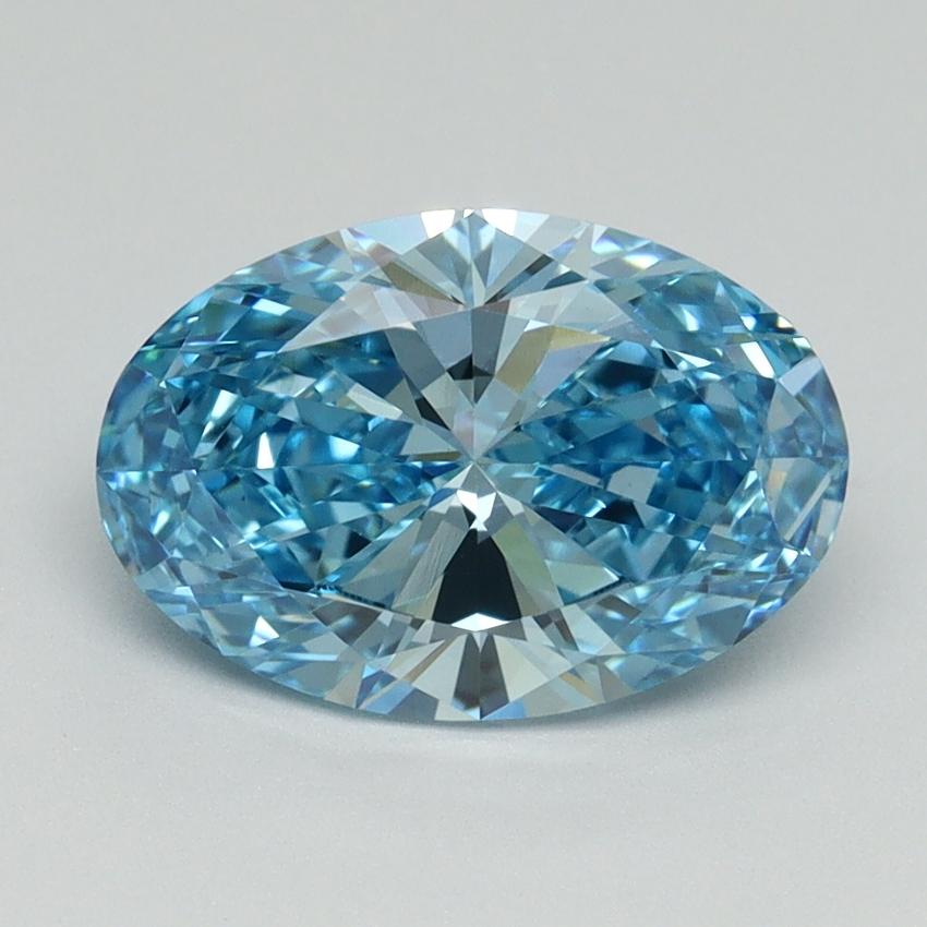 2.07 Ct. Fancy Vivid Blue Oval Lab Grown Diamond