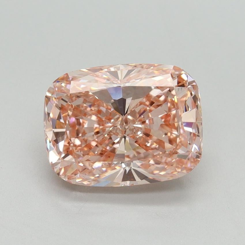 3.03 Ct. Fancy Vivid Pink Cushion Lab Grown Diamond