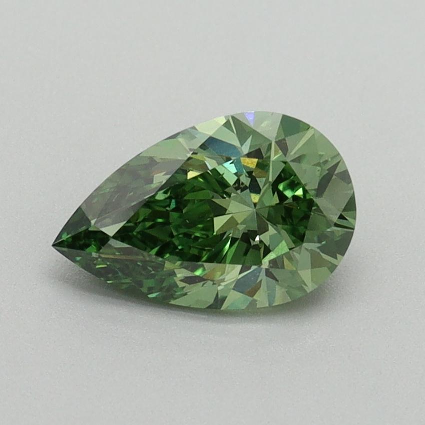 0.91 Ct. Fancy Vivid Pacific Green Pear Lab Grown Diamond