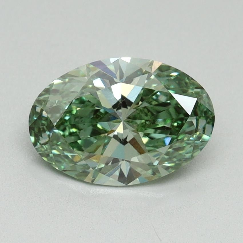 1.28 Ct. Fancy Vivid Green Oval Lab Grown Diamond