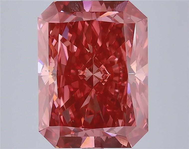 7.54 Ct. Fancy Vivid  Red Radiant Lab Grown Diamond