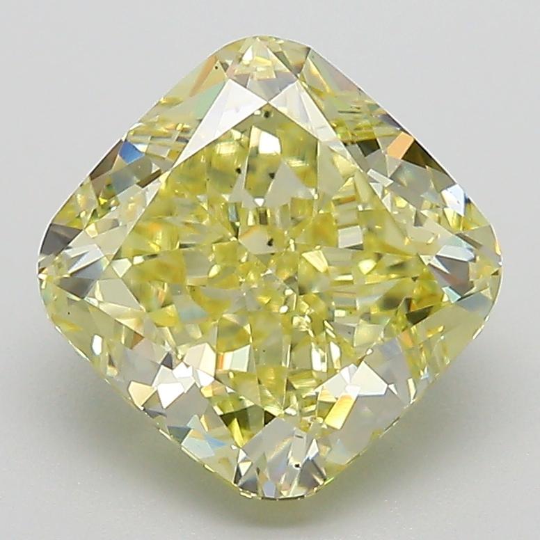 3.14 Ct. Fancy  Yellow Cushion Lab Grown Diamond