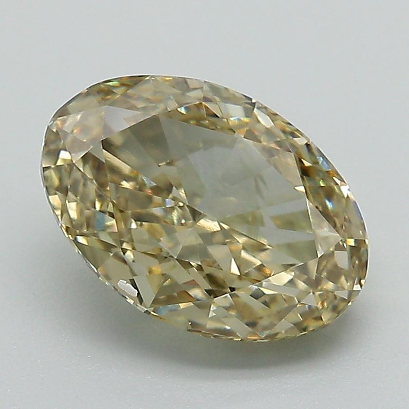 2.53 Ct. Fancy Greyish Yellow Oval Lab Grown Diamond