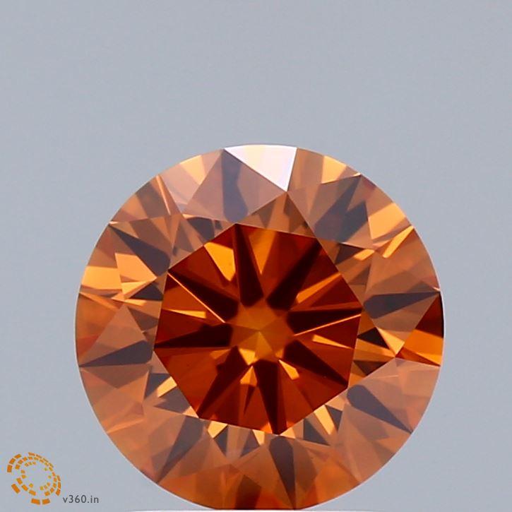 2.04 Ct. Fancy Orange Round Lab Grown Diamond