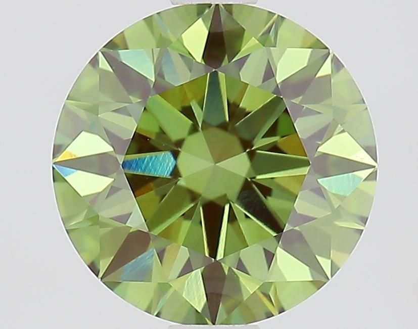 1.76 Ct. Fancy Vivid Green Round Lab Grown Diamond