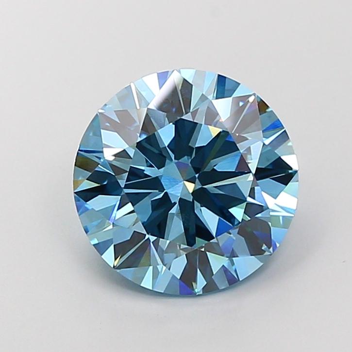 5.08 Ct. Fancy Vivid Blue Round Lab Grown Diamond
