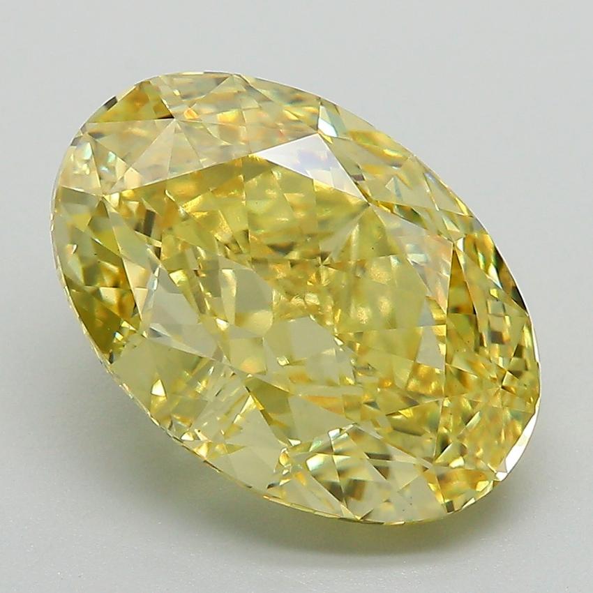 6.01 Ct. Fancy Intense Yellow Oval Lab Grown Diamond