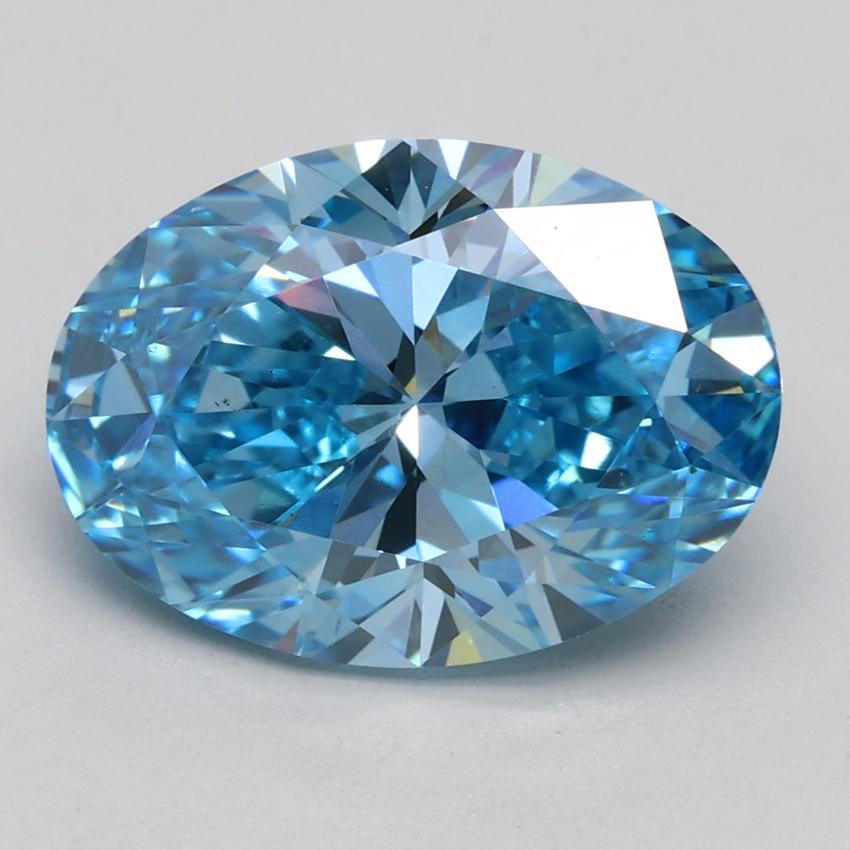 2.50 Ct. Fancy Vivid Blue Oval Lab Grown Diamond