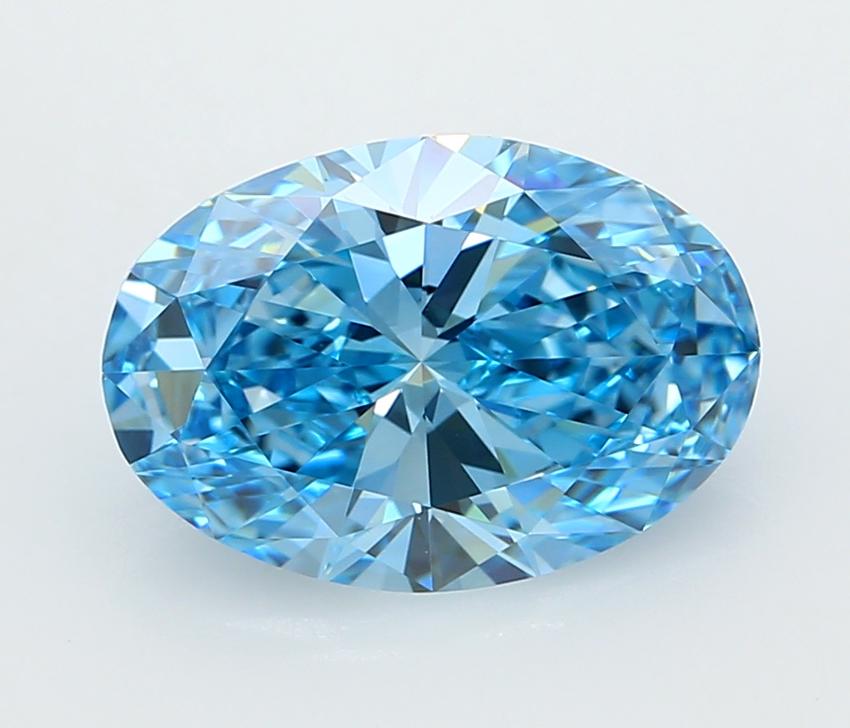 3.05 Ct. Fancy Vivid  Blue Oval Lab Grown Diamond