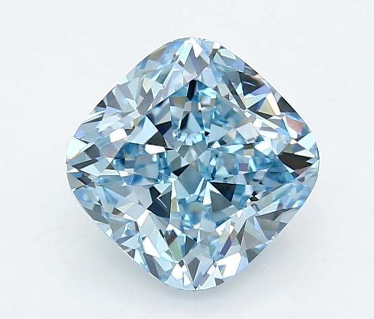 3.01 Ct. Fancy Vivid  Blue Cushion Lab Grown Diamond