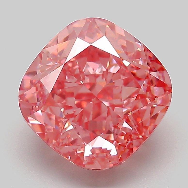 3.23 Ct. Fancy Vivid Pink Cushion Lab Grown Diamond