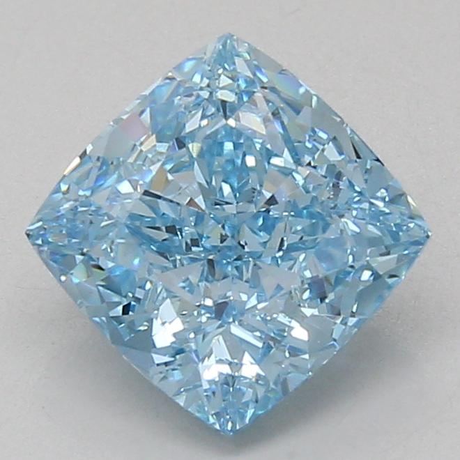 3.08 Ct. Fancy Vivid Blue Cushion Lab Grown Diamond