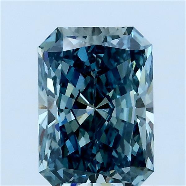 1.24 Ct. Fancy Vivid Bluish Green Radiant Lab Grown Diamond
