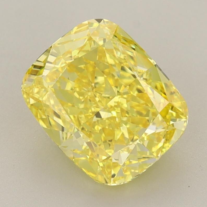 2.38 Ct. Fancy Vivid  Yellow Cushion Lab Grown Diamond
